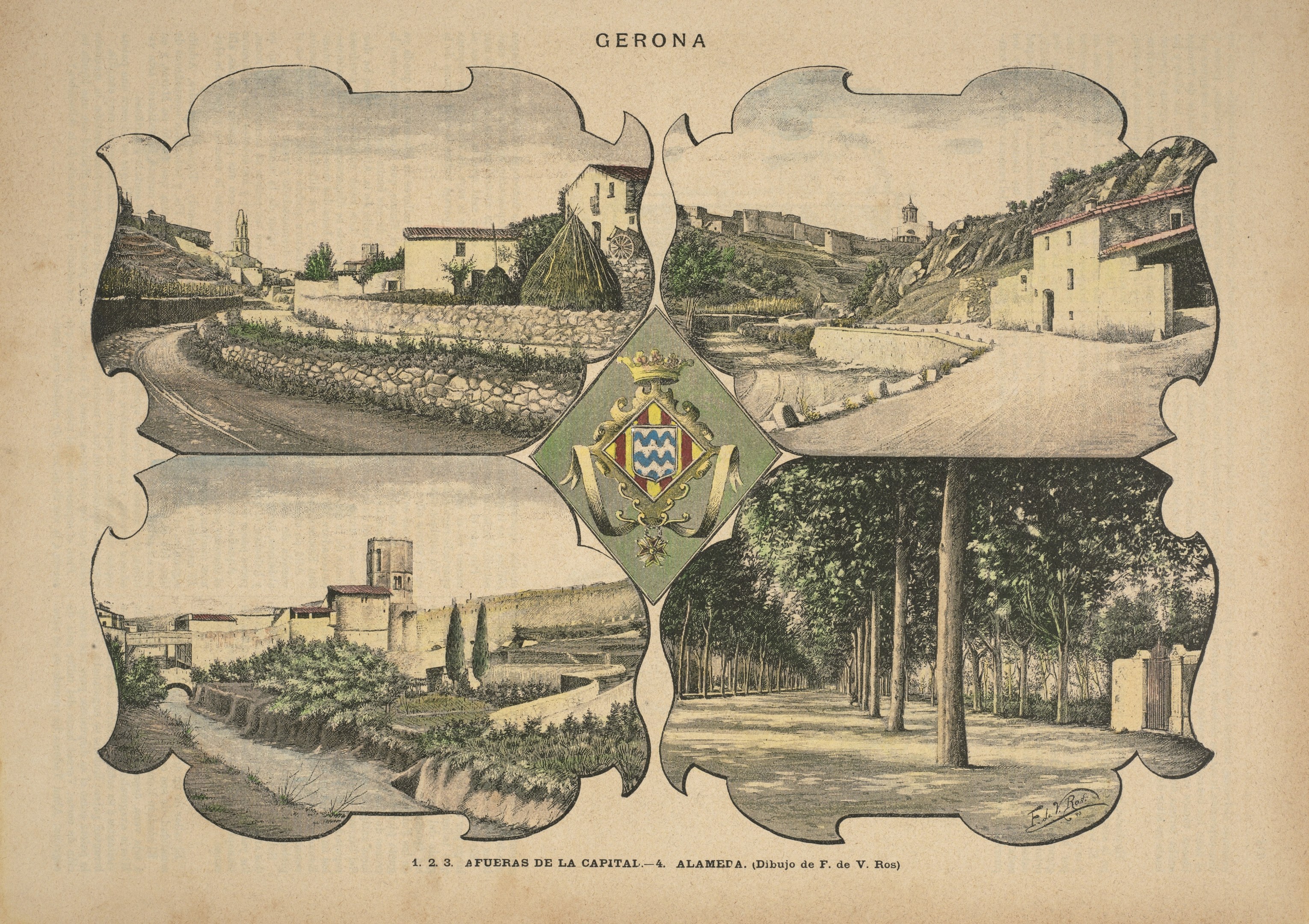 Ein Buchumschlag mit einer Stadtansicht mit hohen Gebäuden, üppigen grünen Bäumen und einem wappenförmigen Logo mit einer Krone oben drauf, begleitet von Text.