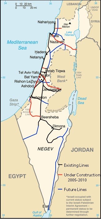 Detailierte Karte von Israel und Palästina mit Text und Linien, die das Ausmaß des Konflikts anzeigen, einschließlich geografischer Merkmale und Stadtnamen.
