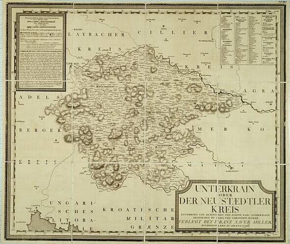 Old paper map of the Netherlands in the 17th century showing the Unterland region of the Neusiedler Kreis.