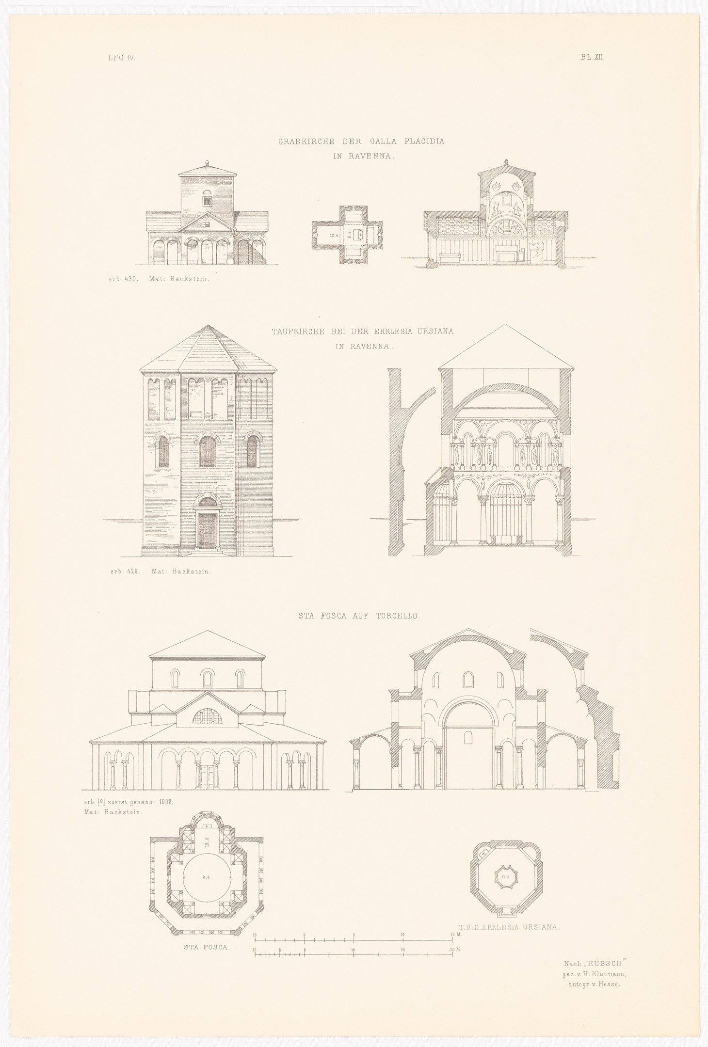 Illustration of various building types with detailed architectural features, accompanied by descriptive text about their history.