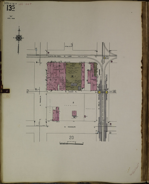 Offenes Buch mit detaillierter Stadtkarten-Illustration auf seinen Seiten, begleitet von Text und Plänen.