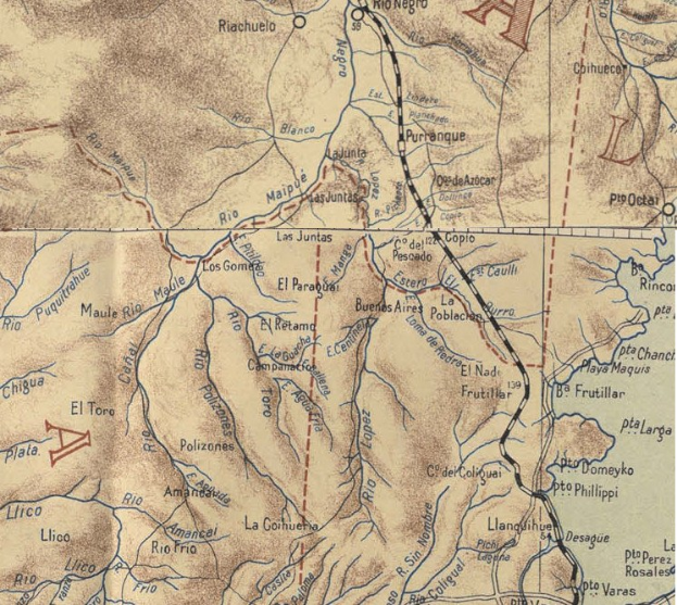 Ausführliche alte Karte von San Miguel de Allende, Mexiko, die den Weg der mexikanischen Revolution mit Text und Linien markiert, zeigt Städte, Ortschaften und geografische Merkmale.