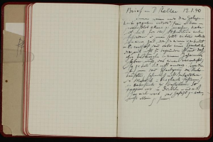 Ein offenes Tagebuch mit handgeschriebenem Text, das einem deutschen Soldaten aus dem Zweiten Weltkrieg gehörte.