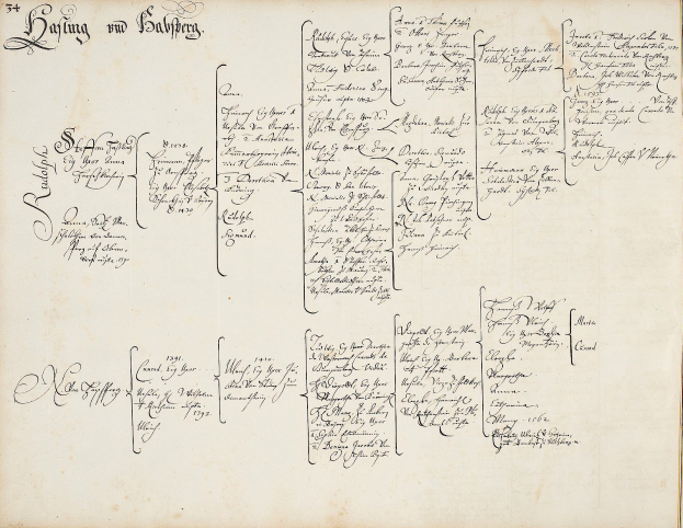 Ein altes Buch mit handgeschriebenem Familienbaum, einschließlich der Namen der Familienmitglieder, die an einem Autounfall beteiligt waren.