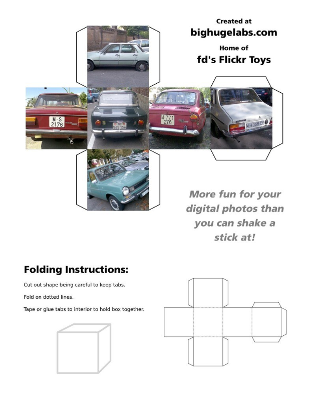 Präsentation mit Fahrzeugen auf einer Straße und sichtbarem Text