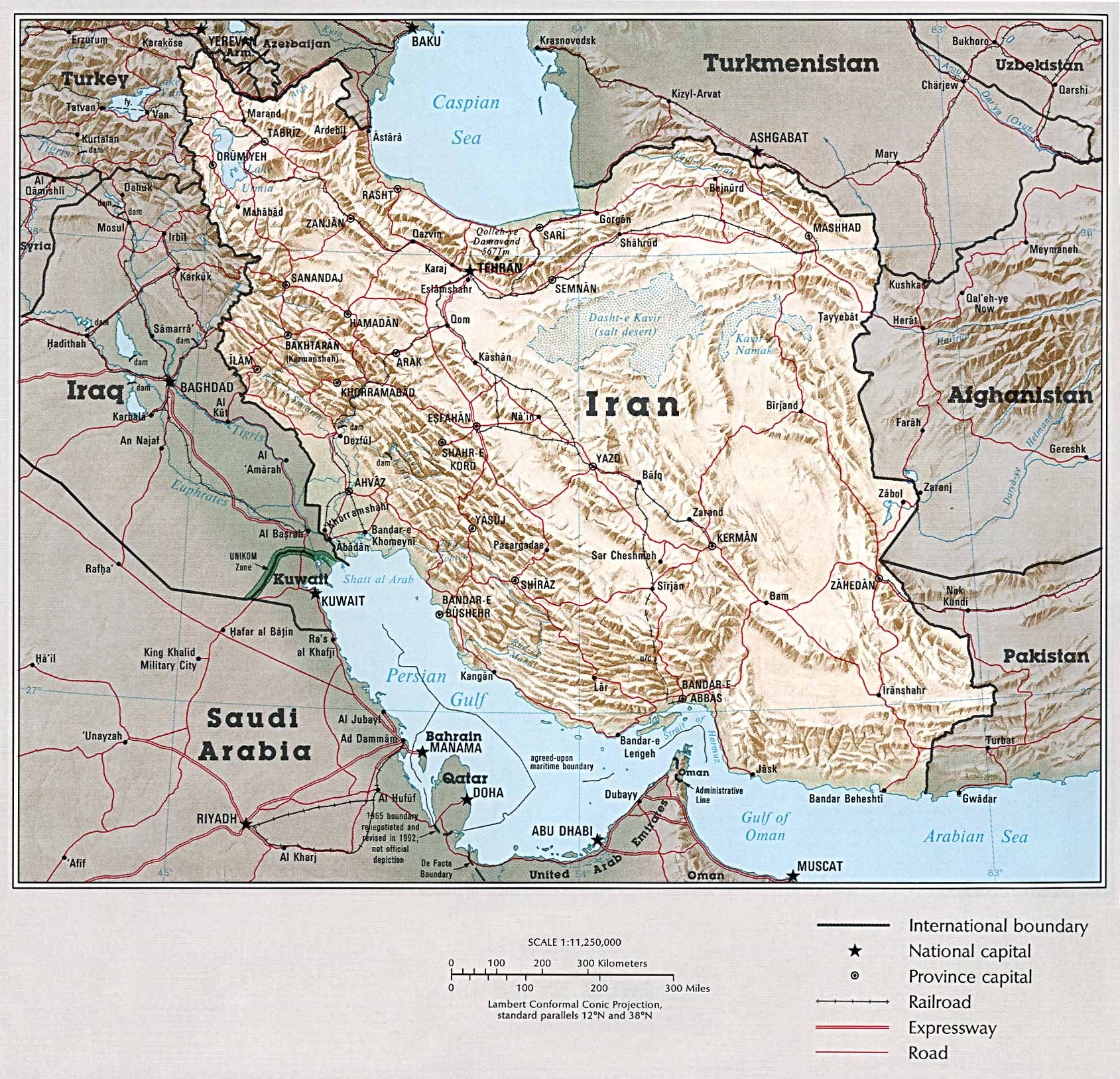Detailed political map of Iran showing major cities, rivers, and geographical features, with text and numbers at the bottom.