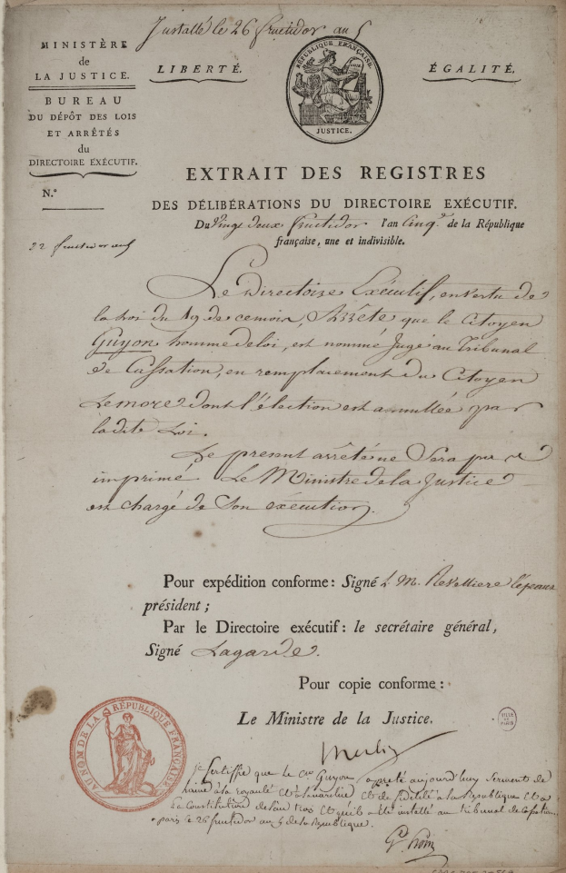 Altes Dokument mit rotem Stempel, Text und Logo, wahrscheinlich ein Registerauszug.