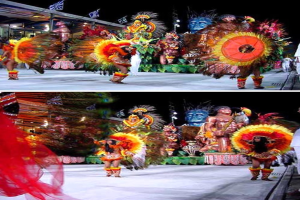 Ein Collage-Bild mit Menschen, die etwas machen, einer Statue und einem Gebäude.