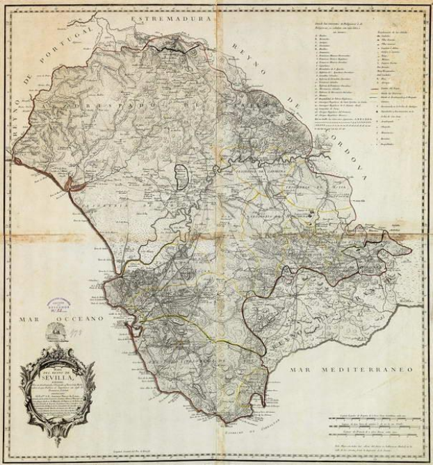 Alte detaillierte Karte von Sizilien, Italien, gerahmt mit Text und geografischen Merkmalen wie Flüssen, Bergen und Städten.