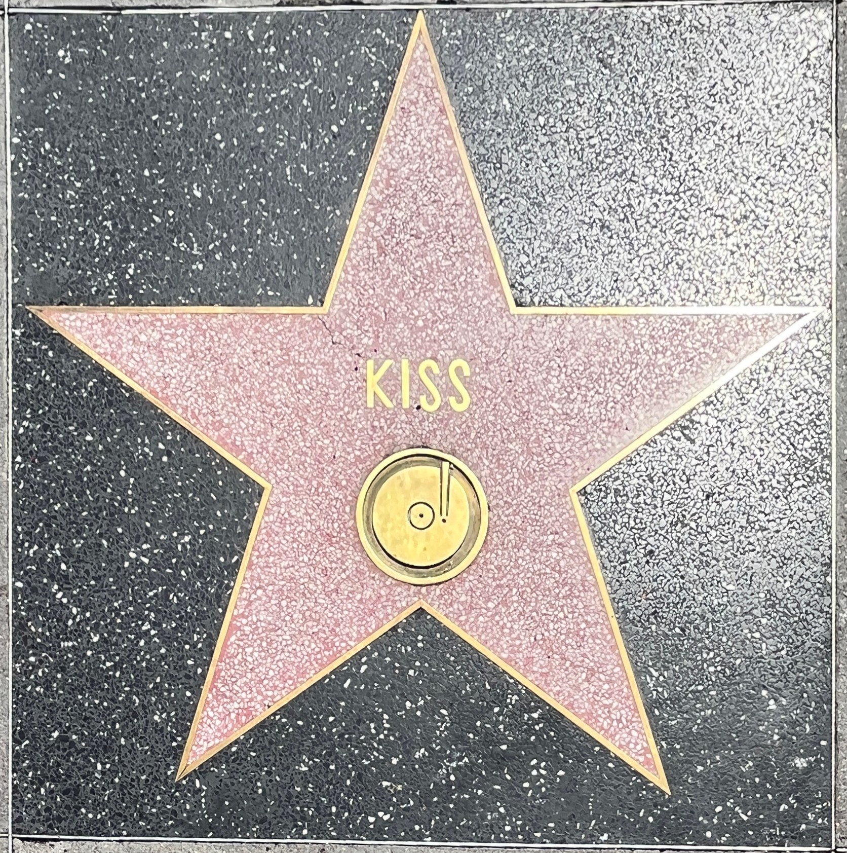 Star on the Hollywood Walk of Fame with the word "Kiss" inscribed on it.